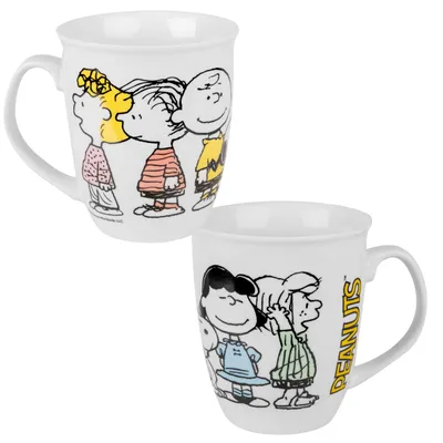 Produktbild von The Peanuts Family Tasse - Snoopy Tasse Kaffeetasse Kaffeebecher Weiß aus Keramik 280 ml