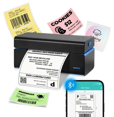 Thermischer Etikettendrucker 4x6, 152 mm/s, Bluetooth & USB, schwarz