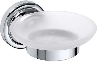 Produktbild von BETRO CHROM Seifenschale Messing Glas Chrom 110x65x138 mm für Bad & Küche >> zum Bohren