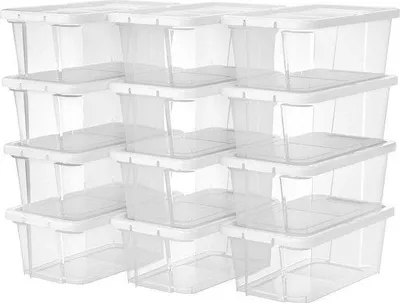 Produktbild von Famanu Aufbewahrungsboxen Set 12 Stück mit Deckel für Schuhe - bis Größe 41