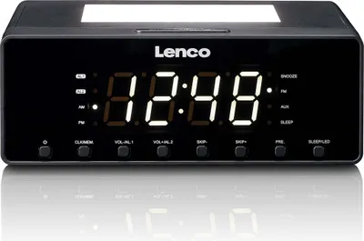 Image de Lenco CR-540BK - Radio-réveil avec veilleuse à intensité variable et fonction de charge USB - Noir