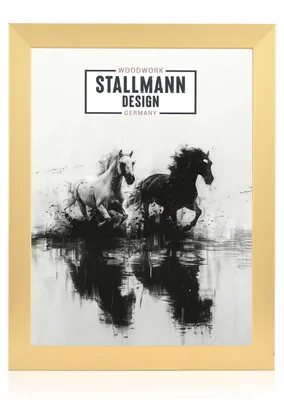Produktbild von MDF Bilderrahmen Gold Optik in 28x35 cm – 40 mm breite Leiste – mit Kunstglas – moderner Fotorahmen