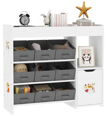 Image de Rangement pour enfants, 9 paniers amovibles, structure résistante, blanc