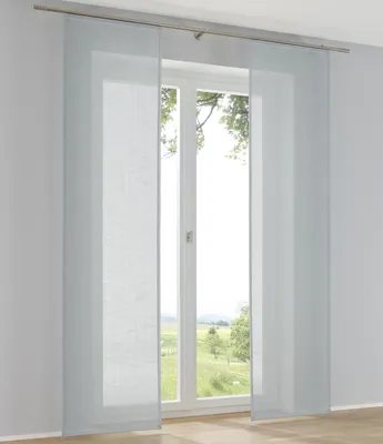 Produktbild von Schiebevorhang Boston in Leinenoptik  uni türkis  ca. 60 * 145 cm (1 Stück)