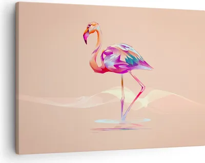 Produktbild von Bild auf Leinwand - Leinwandbild - Flamingo Vogel Wasser - 70x50cm - Wand Bild - Wanddeko - Leinwanddruck - Bilder - Kunstdruck - Wanddekoration - Leinwand bilder - Wandkunst - AA70x50-3839