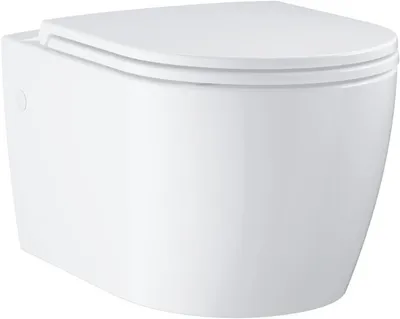 Runde Wandtoilette für Einbaukasten, Duroplast-Sitz, Softclose, 3/5 l Spülung