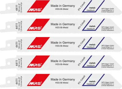 Produktbild von 5 Stück MPS® BI-Metall-Säbelsägeblatt für 2 - 8mm Materialsärke