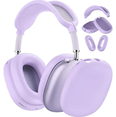 Produktbild von 3 in 1 Silikon Schutzhülle Cover für Apple AirPods Max / Max 2 Lila Zubehör