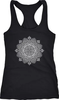 Produktbild von Damen Tank Top Mandala Ethno Boho Bohemian Racerback Tanktop Neverless® schwarz XL