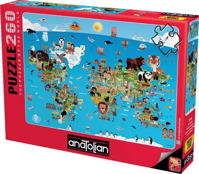 Obrázok produktu pre ANATOLIAN Puzzle Kreslená mapa sveta 260 dielikov