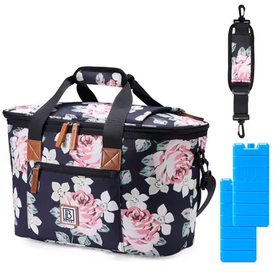 Produktbild von Brisby Kühltasche 21 l – 4-lagige Isolierung – Blumenmuster