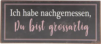 Produktbild von Clayre & Eef Textschild 30x13 cm Braun Metall