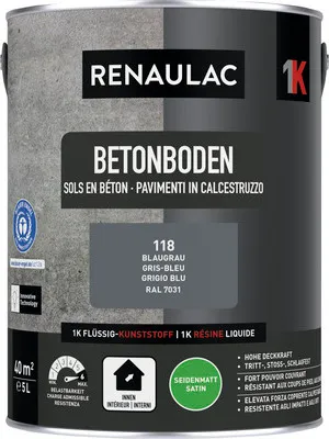 Produktbild von RENAULAC Betonbodenfarbe seidenmatt blaugrau 5 l