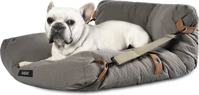 Produktbild von HiPet 2-in-1 Haustierkissen Weiß/Grau 90 x 70 cm – Hundesofa und Hundekissen in einem, weiche Füllung, abnehmbarer waschbarer Bezug