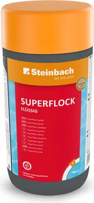 Produktbild von Steinbach Poolpflege Superflock flüssig - 0754301TV00-1 l - Gegen Trübungen im Pool - Für Sandfilteranlagen - Verbessert Filterleistung - Nicht für Kartuschenfilter geeignet