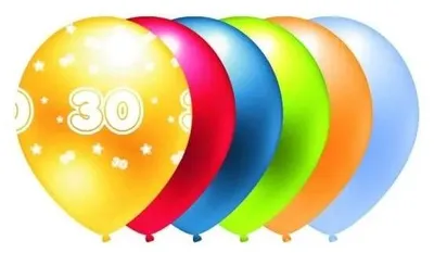 Zdjęcie produktu dla Balony metaliczne mix kolorów 30 cm, 5 sztuk