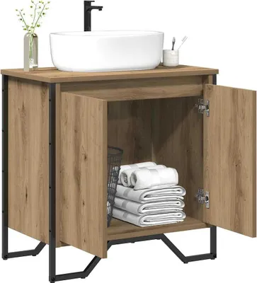 Produktbild von " "Waschbeckenschrank/Badschrank Modernes Design - Badezimmerschrank Badmöbel - Artisan-Eiche 60x35x60 cm Holzwerkstoff NeuMöbel 1725562