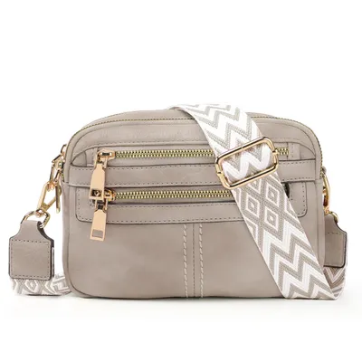 Produktbild von Schultertasche Umhängetasche Damen Mittelgroß tasche mit Weich Breiter Gurt Damen Handtasche mit Verstellbarer Schulterriemen (Grau)