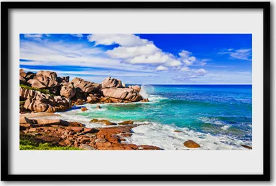 Produktbild von Bild 60x40 MDF-Rahmen Wandkunst Sea Landschaft Rock Beach