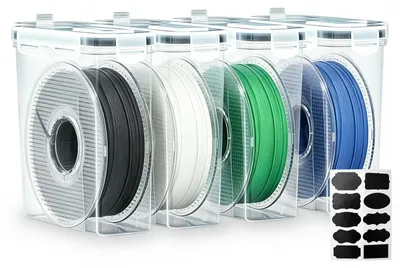 Image de Lot de 4 boîtes de rangement pour filaments d'impression 3D, étanches et réutilisables