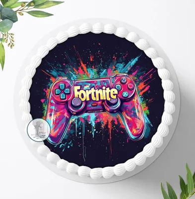 Produktbild von Für die Geburtstags Torte ein Tortenaufleger, Zuckerbild mit dem Motiv: Gamer, Essbares Foto für Torten, Fondant, Ø 20cm, 2495z