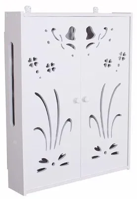 Obrázok produktu pre Držiak na router na montáž na stenu s WiFi boxom, biely, 50 x 42 x 10 cm
