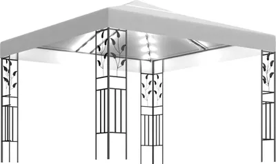 Produktbild von vidaXL Pavillon mit LED-Lichterkette 3x3 m Weiß