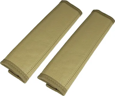 Produktbild von 2 Stück Gurtschoner in beige Gurtpolster Schulterpolster aus echtem Leder