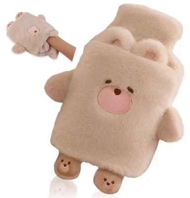 Immagine prodotto di Borsa termica a forma di orsetto di peluche, capacità 1 litro, con rivestimento removibile, a prova di perdite, per bambini