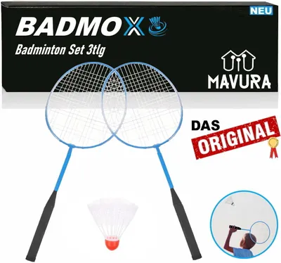 Immagine prodotto di BADMOX set badminton racchetta badminton volano set outdoor 3 pezzi blu