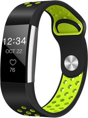 Produktbild von BStrap Silicone Sport (Small) Armband für Fitbit Charge 2, black/green