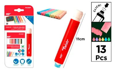 Obrázok produktu pre Farebné kriedy s rukoväťou 12 farieb