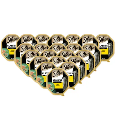 Produktbild von Sheba Classics - Nass-Alleinfuttermittel für ausgewachsene Katzen, Geflügelcocktail in Terrine, Schale 85g (22-er Pack)