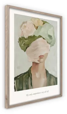 Zdjęcie produktu dla STYLER Obraz plakat 50x70 cm w ramie MDF motyw kobiecego portretu dekoracja ścienna do salonu sypialni biura Poster MYSELF