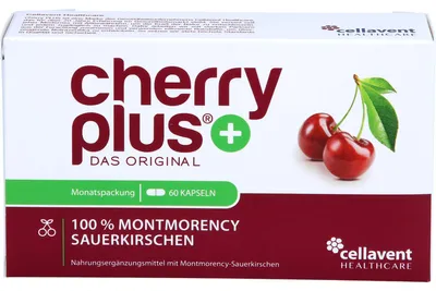 Produktbild von cherry plus 100 % Montmorency Sauerkirschen Kapseln, 60 St. Kapseln