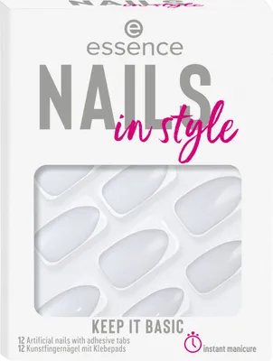 Produktbild von Essence nails in style, Fingernägel, Weiß, Einfarbig, 12 Stück(e)