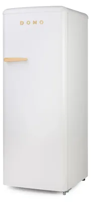 Image de Réfrigérateur rétro - blanc avec décor en bois - Classe C - DOMO DO91711R