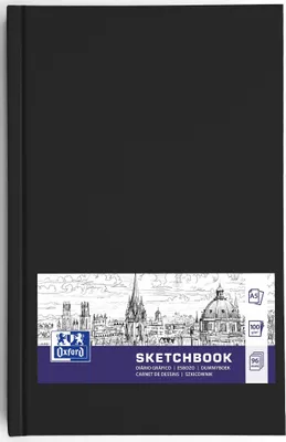 Produktbild von Oxford 400152622, Einfarbig, Schwarz, A5, 48 Blätter, 100 g/m², Hardcover