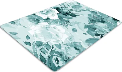 Produktbild von Stuhlunterlage Bürostuhlunterlage 120 cm x 90 cm Bodenmatte Bürostuhlunterlage - Blaue Blumen