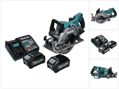 Image de Makita RS 001 GM2 Scie circulaire portative sans fil 40 V max. 185 mm Brushless + 2x batterie 4,0 Ah + chargeur