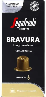 Produktbild von Segafredo Bravura Lungo Medium Kaffeekapseln, 10 Stück, 50g, Nespresso® kompatibel