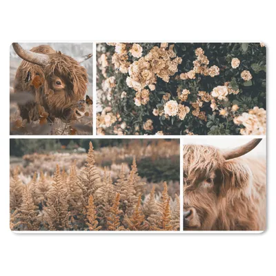 Produktbild von MuchoWow® Mauspad Mousepad Scottish Highlander - Blumen - Pflanzen 40x30 cm - Mousepads - Maus Mat - Pad - Mausunterlage - Anti Rutsch
