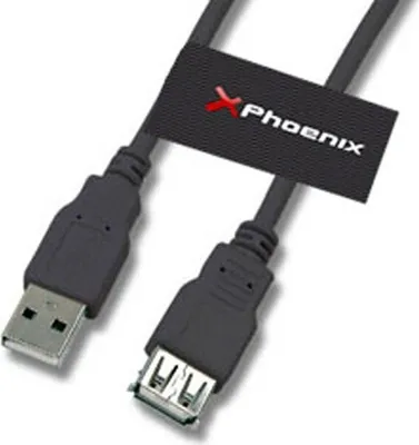 Produktbild von Phoenix Technologies 5m USB A/USB A, USB A, USB A, Männlich/weiblich, Schwarz