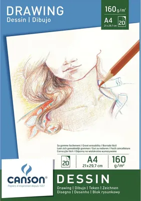 Image de CANSON Papier à dessin Bloc DESSIN DIN A4 160 g/qm blanc 20 feuilles
