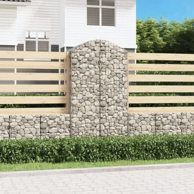Zdjęcie produktu dla Maison Exclusive - Łukowaty kosz gabionowy 100x50x180/200 cm, galwanizowane żelazo