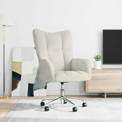 Image de vidaXL Fauteuil relax blanc crème velours