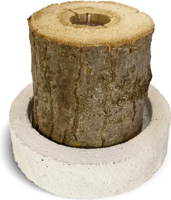 Produktbild von Outdoor-Kerzen Baumstamm mit Einsatzkerze und Betonuntersetzer 120 x Ø 120 mm, 1 Stück