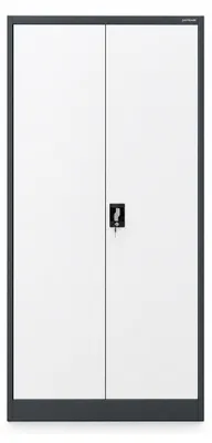 Produktbild von Aktenschrank mit Geheimfach Metallschrank Büroschrank Stahlblech Pulverbeschichtung 185 cm x 90 cm x 45 cm Farbe: anthrazit-weiß