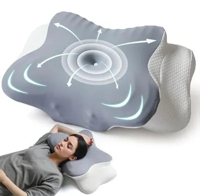 Obrázek produktu pro Elzusha – Ergonomická polštářek pod hlavu z paměťové pěny pro úlevu od bolesti krku, s odnímatelným a pratelné potah