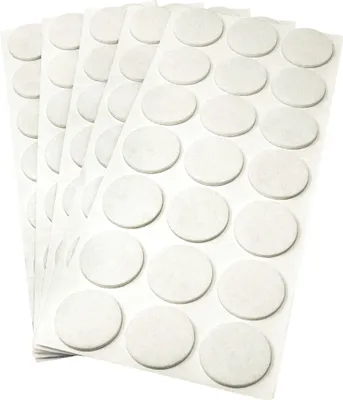 Produktbild von Adsamm® | 105 x selbstklebende Filzgleiter / Weiß / Ø 30 mm / rund / Möbelgleiter aus Filz mit 3.5 mm Stärke